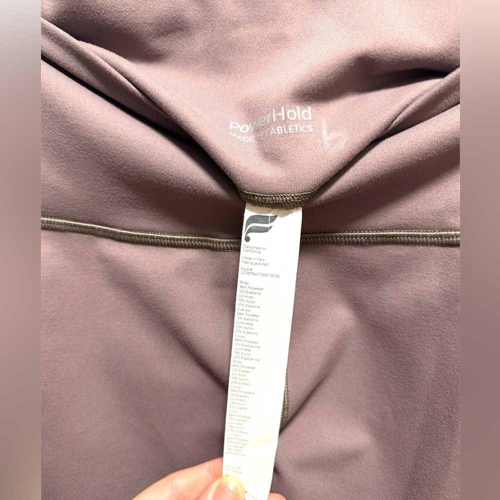 Fabletics POWERHOLD Taupe/mauve High-Waisted Leggings - Picture 4 of 4